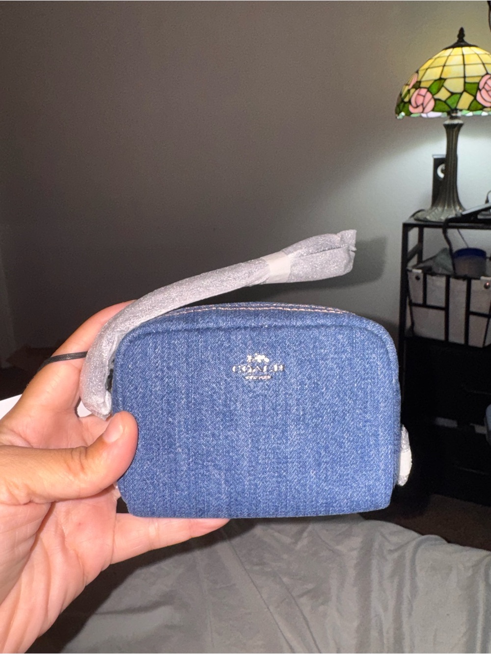Coach Denim Blue Wristlet Pouch